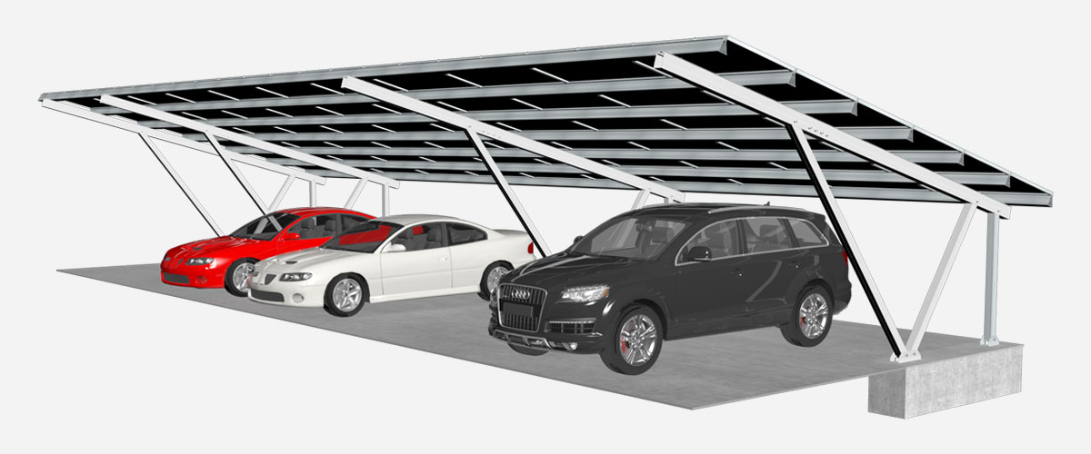 單V柱太陽能車棚支架系統(tǒng)-2
